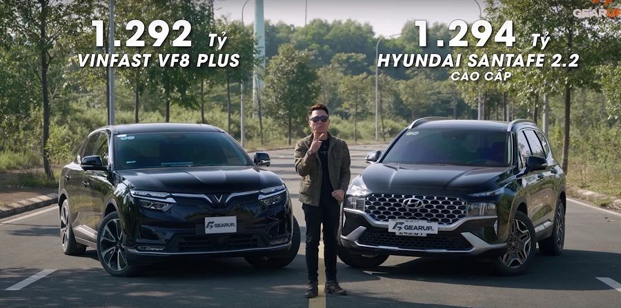Giá bán VinFast VF8 và Hyundai Santafe 2.2