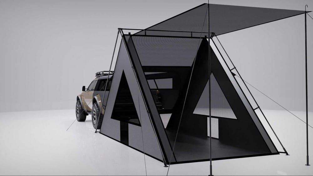 Phía sau của Alpha Wolf Plus khi mở lều Phía sau của Alpha Wolf Plus khi mở lều