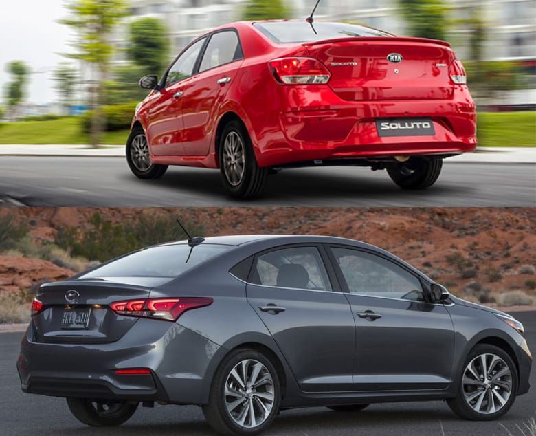 Thiết kế  đuôi xe  Kia Soluto 2020 và Hyundai Accent 2020
