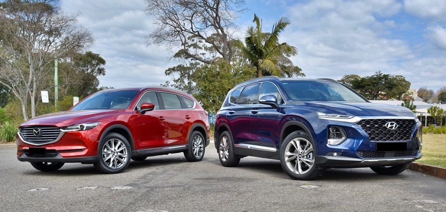 So sánh Santa Fe 2.5 Xăng và Mazda CX8