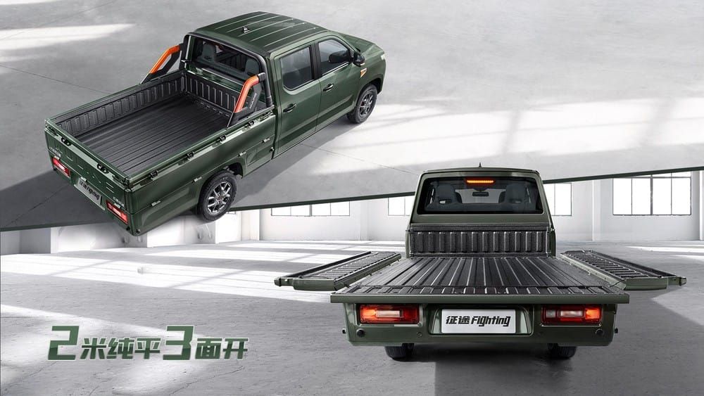 Thùng xe của Wuling Zhengtu 2021 có chiều dài 2 mét và mở 3 mặt