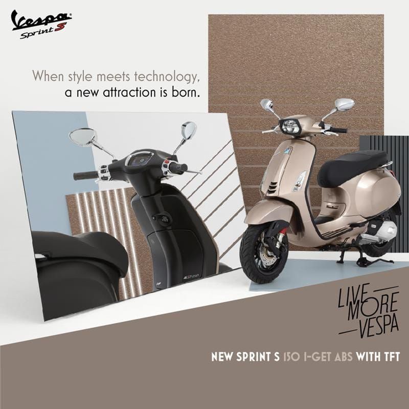 Màn hình màu TFT được trang bị hiện đại trên Vespa Sprint S 150 2021