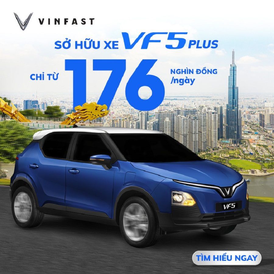 Mua VinFast VF5 với giá trả góp 176k/ngày