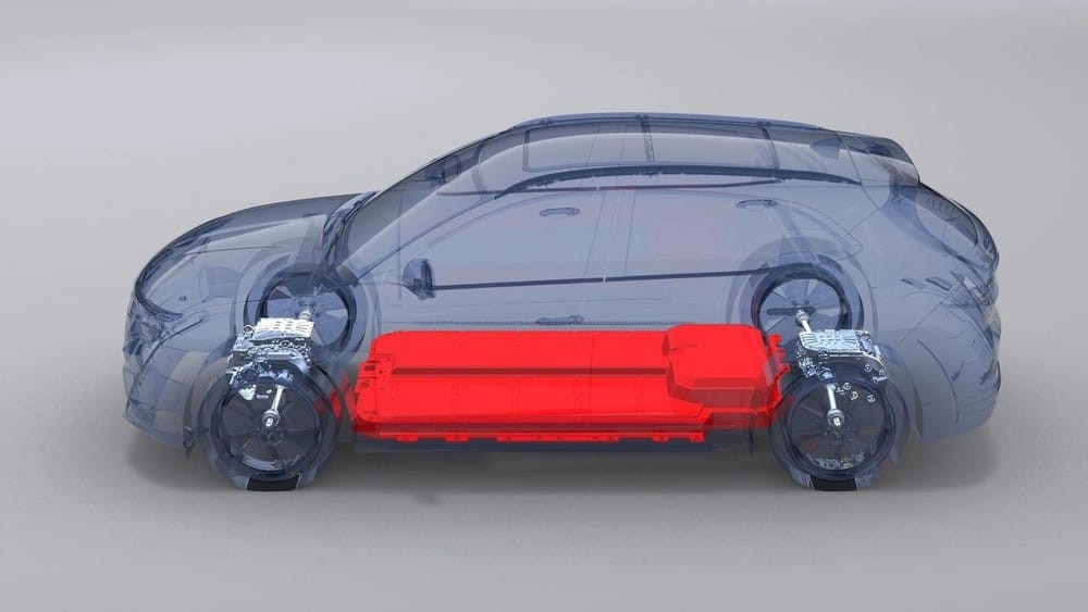 Bộ pin cỡ lớn được đặt dưới sàn xe. Bộ pin cỡ lớn được đặt dưới sàn xe.