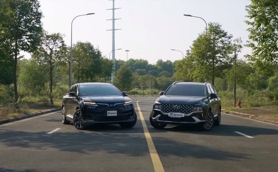 So sánh VinFast VF8 và Hyundai Santafe 2.2