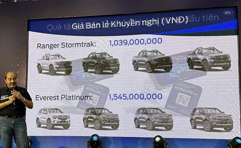 Giá bán ford Everest Platinum và Ranger Stormtrak